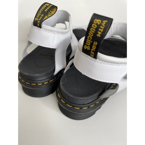 Doc Dr. Martens Blaire Flatform White Leather Sandals Women's Size 8 39 UK 6 New - Picture 4 of 6